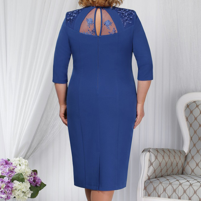 Plus Size Women's Dress Embroidered Floral Lace Cocktail Party Dress Mother of the Bride Dress