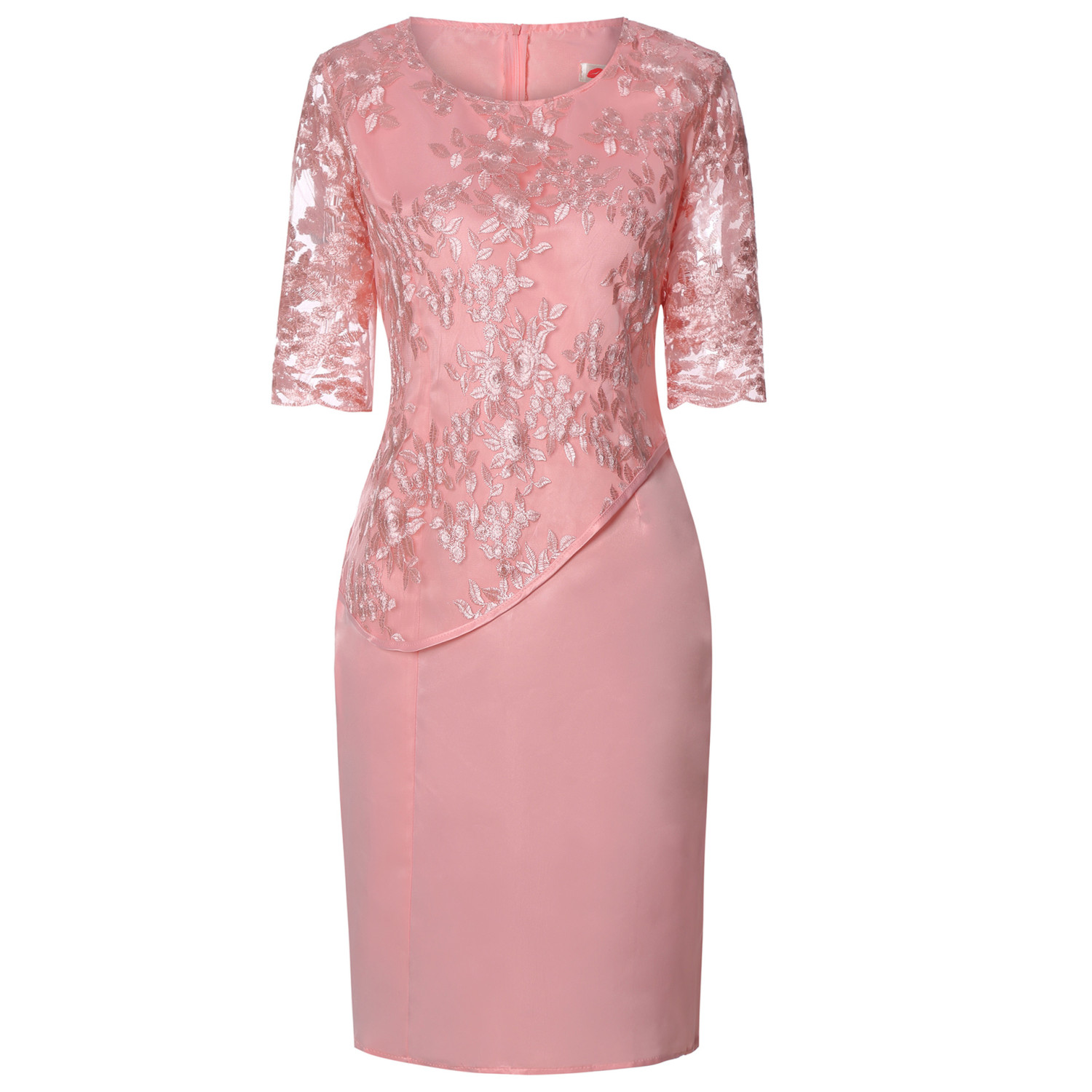 US$ 32.89 - Plus Size Women's Dress Embroidered Floral Lace Cocktail ...