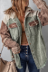Womens Corduroy Jacket Casual Solid Draw String Turndown Collar Outerwear