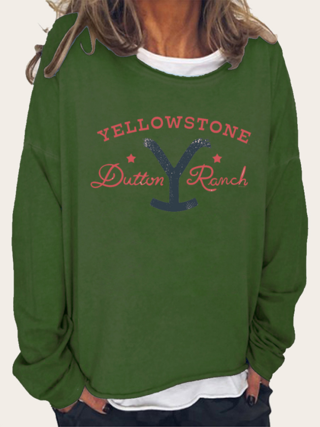 Women Dutton Ranch Christmas Print Winter Sweatshirts