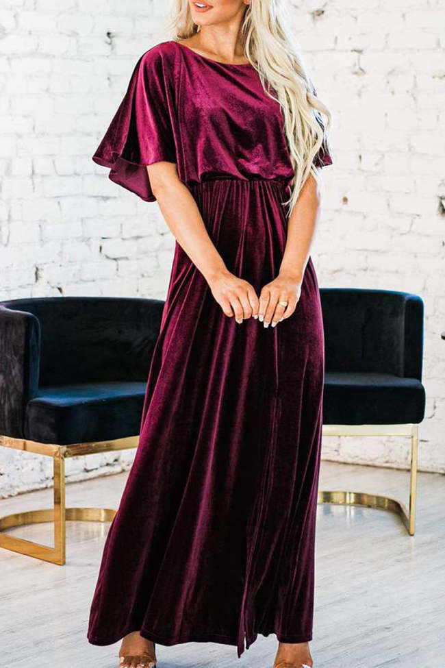 Sexy Elegant Solid Solid Color O Neck Evening Dress Dresses