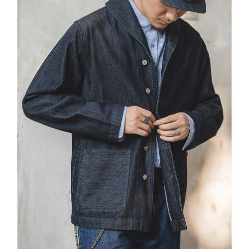 Men's Denim Jacket Coverall with Big Pocket