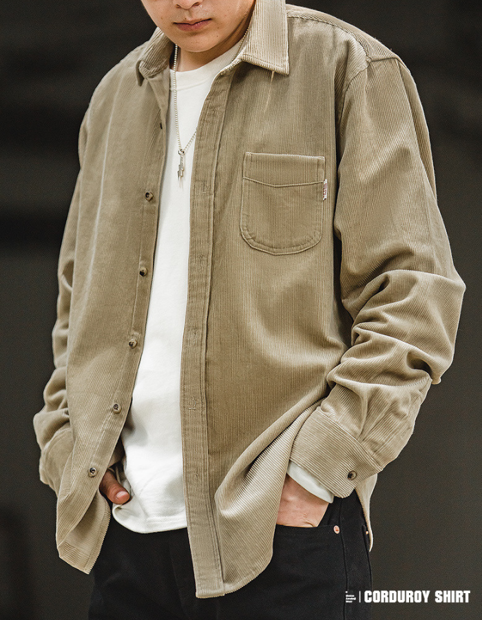 US 46.65 Men's Shirt Cotton Corduroy Shirt in 4 Colors