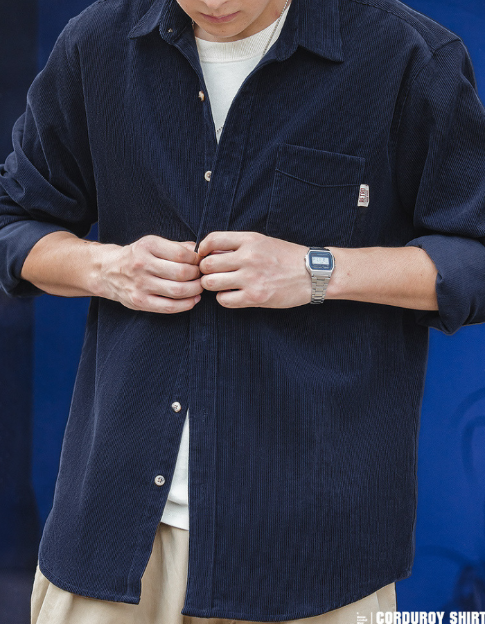 US 46.65 Men's Shirt Cotton Corduroy Shirt in 4 Colors