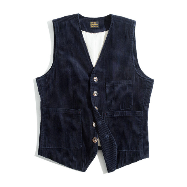 US$ 48.89 - Men's Retro Corduroy Vest 100% Cotton - www.zicopop.com