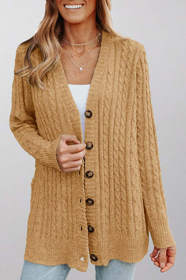 Cable Cardigan With Chunky Buttons