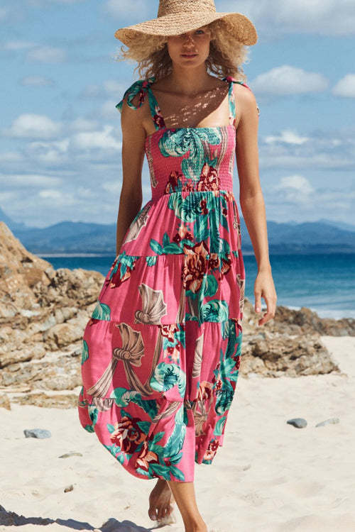 Women's Boho Dress Flowy Maxi Floral Dress