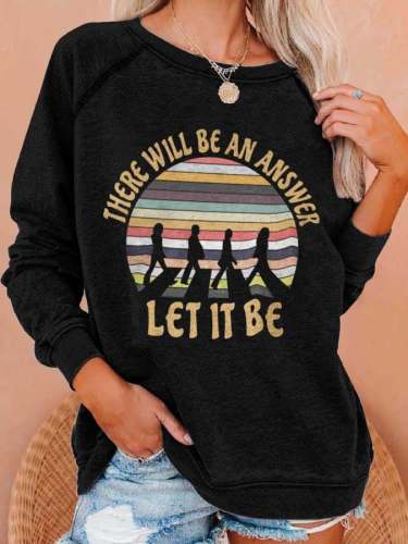 Hippie Guitar Lake Whisper Words Of Wisdom Let It Be Print Sweatshirt