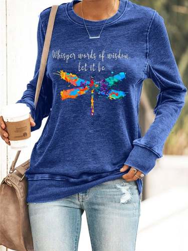 Women's Whisper Words Of Wisdom Let It Be Print Sweatshirt
