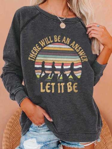 Hippie Guitar Lake Whisper Words Of Wisdom Let It Be Print Sweatshirt