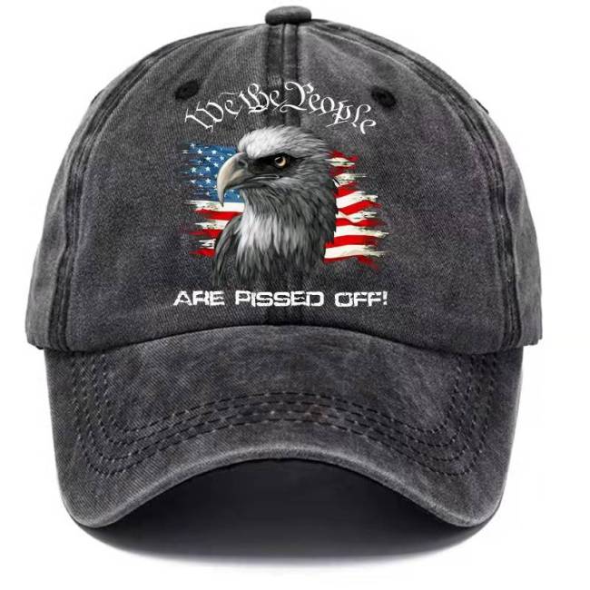 We The People Are Pissed Off Printed Baseball Cap Washed Cotton Hat