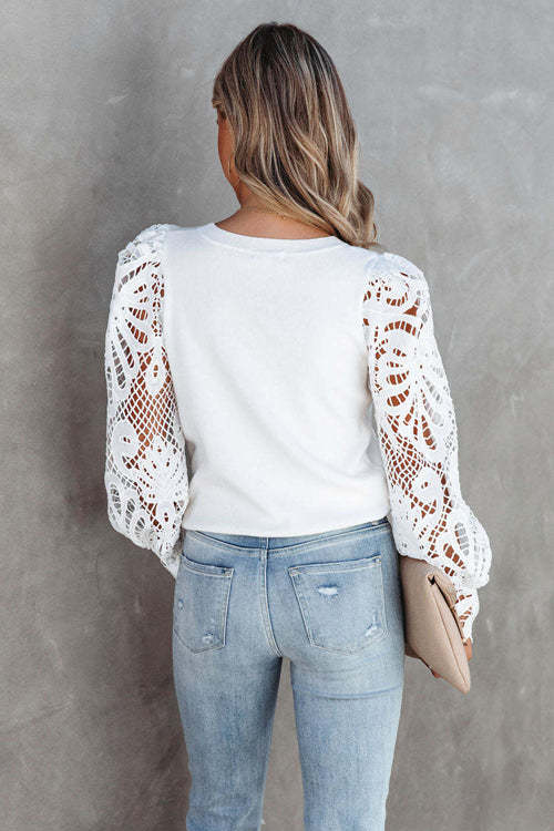 Lace up Hollow-Out Sleeve Top - 2 Colors