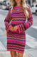 Rainbow Color Shine Striped Knit Mini Dress - 2 Colors