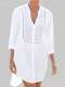 Women's Casual Solid Color V-Neck Dress White Holiday Dress