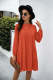 Solid Color Puff Sleeve Tiered Swing Dress