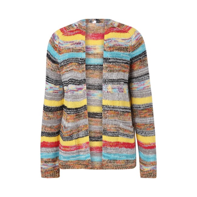 Cozy Multicolor Open Front Long Sleeve Loose Fit Light weight Aztec Sweater Cardigan