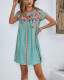 2023 West Tribal Style Floral Print Casual Mini Dress