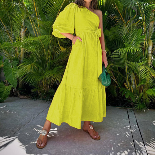 Women's Dress Solid Color Irregular Midi Dress Holiday Beach Dress