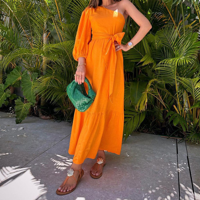 Women's Dress Solid Color Irregular Midi Dress Holiday Beach Dress