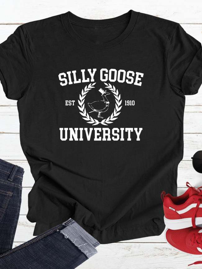 Silly Goose University Shirt, Trendy Goose Shirt, Funny Goose T-Shirt, Silly Goose Tee