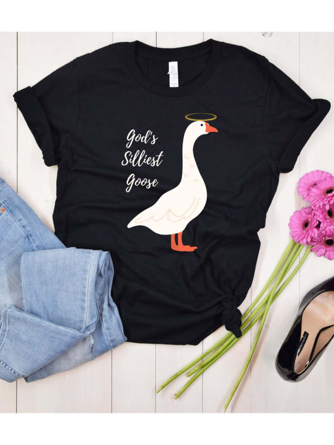 God's Silliest Goose Meme T Shirt Funny Gift Shirt