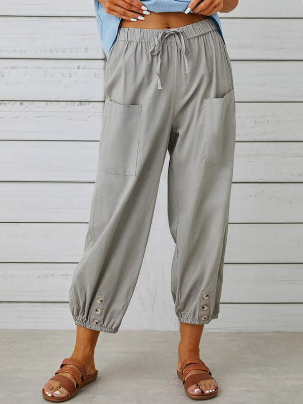 Women's Loose Pant Cotton Linen High Waist Trouse