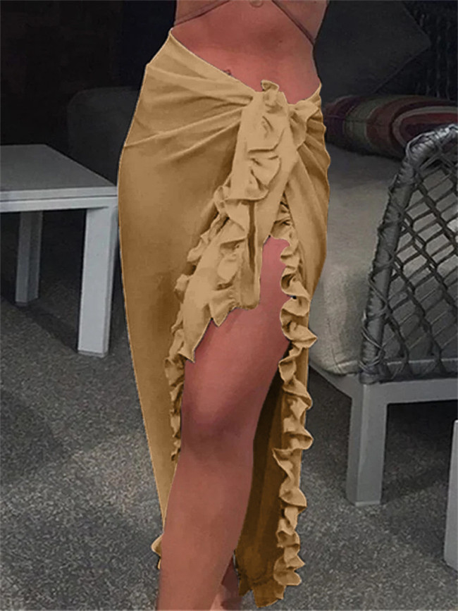 Ruffled Beach Sun Cover-Up Skirt