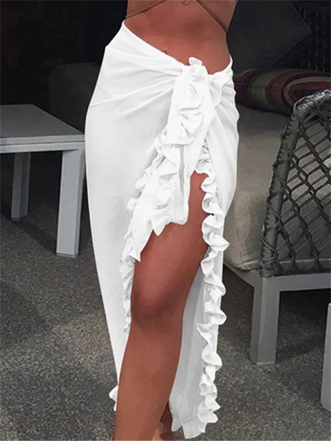 Ruffled Beach Sun Cover-Up Skirt