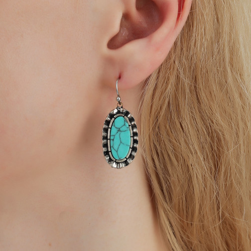 Women Boho Turquoise Earring Vintage Ethnic Western Earring