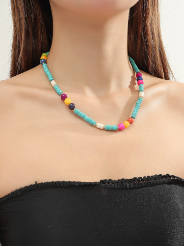 Women Turquoise Long Beaded Necklace Vintage Ethnic Boho Necklace Jewelry