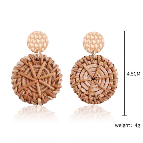Vintage Earrings Bamboo and Rattan Handwoven Earrings Ethnic Style Rattan Earrings