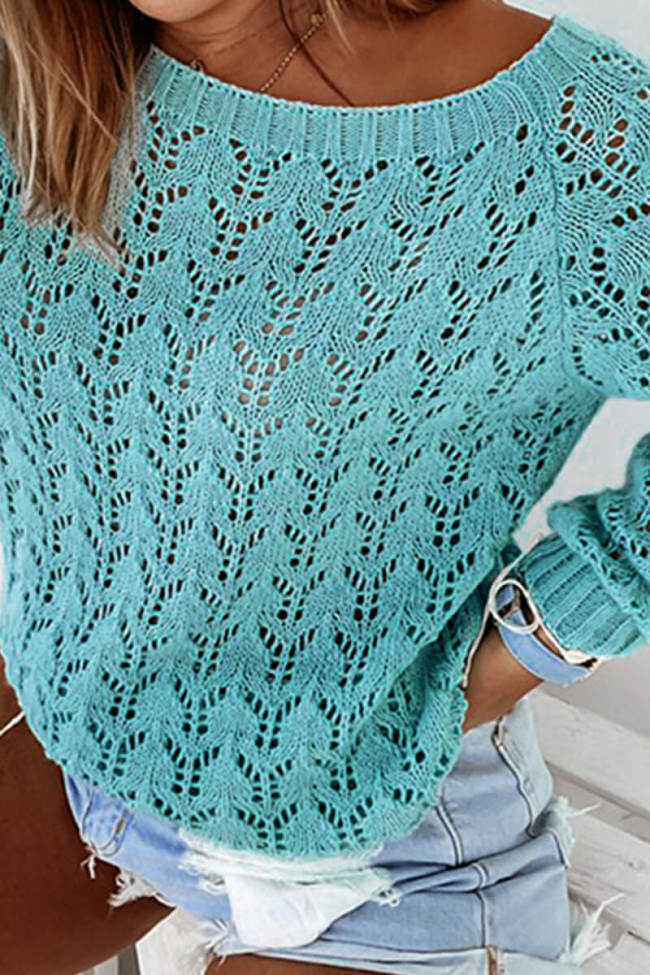 Long Sleeve Solid Oversized Knitted Sweater