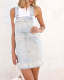 Women's Denim Overall Dress Sleeveless Front Pocket Denim Short Dress