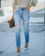 Women's Ripped Jeans Broken Hole Slim Jeans