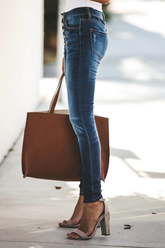 Women's Skinny Jeans High Rise Slim Fit Denim