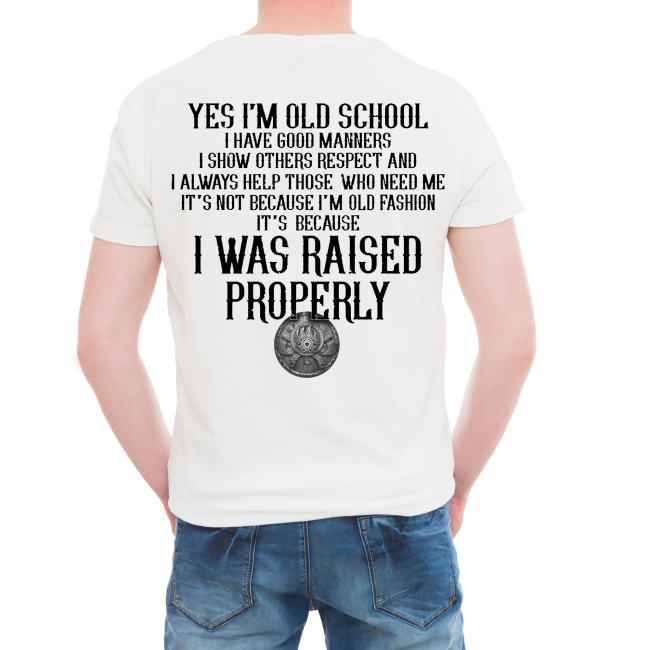 Yes I'm Old School Letter Quotes Back Printed Men's Short T-shirt