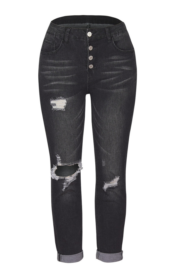 Women's Ripped Jeans Distressed Girlfriend Skinny Denim Pants