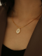 Women's Ins Style Mother-of-Pearl Necklace 18K Gold Plated Brass Necklace