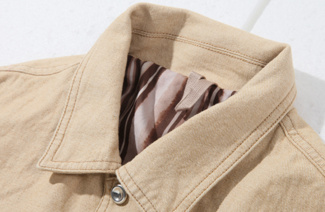 Men's Denim Jacket Vintage Retro Cowboy Shirt Jacket Front Pocket Lapel Denim Jacket