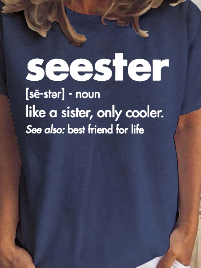 Seester Women's Short Sleeve Funny Quotes Print T-Shirt