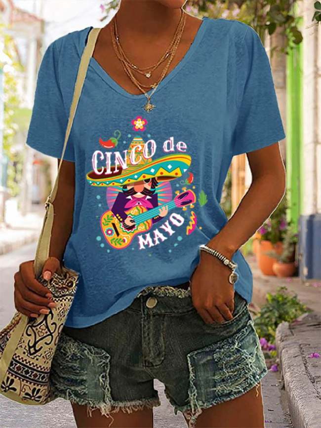 Women's Cinco De Mayo Print T-Shirt