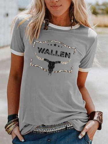 Women's Western Wallen Bullhead Print T-Shirt