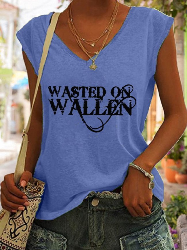 Wasted Wallen Print Casual Vest