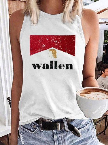 Women's Wallen Print Sleeveless T-Shirt