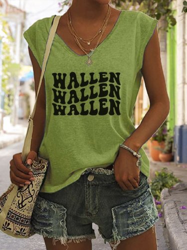 Women's Wallen Cowboy Print Sleeveless T-Shirt