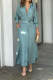 Women's Maxi Dress Lapel Long Sleeve Solid Color Dress