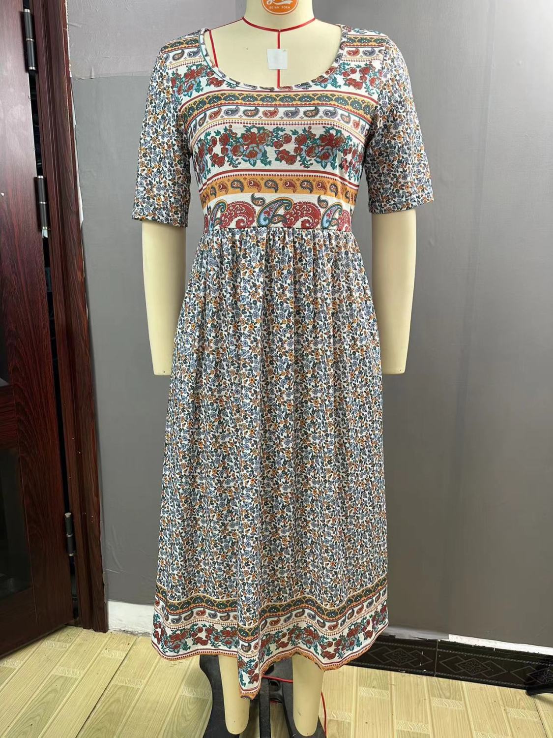 US$ 28.89 - Women's Bohemian Dress Ethnic Floral Print Beach Boho ...