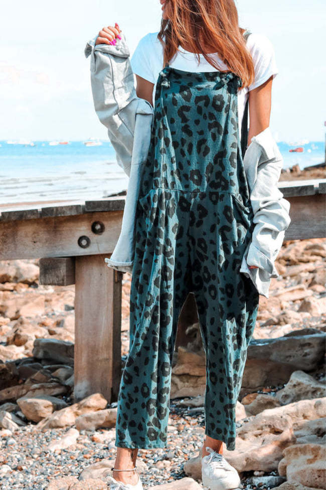 Casual College Leopard Patchwork Loose Jumpsuits(5 Colors)