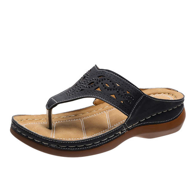 Clip Toe Wedge Sandals Women Summer Flip Flops Slippers Beach Shoes