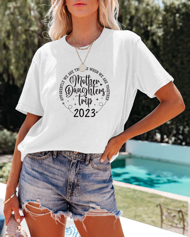 Mother Daughters Trip 2023 Tshirt Letter Quotes Print on Tee